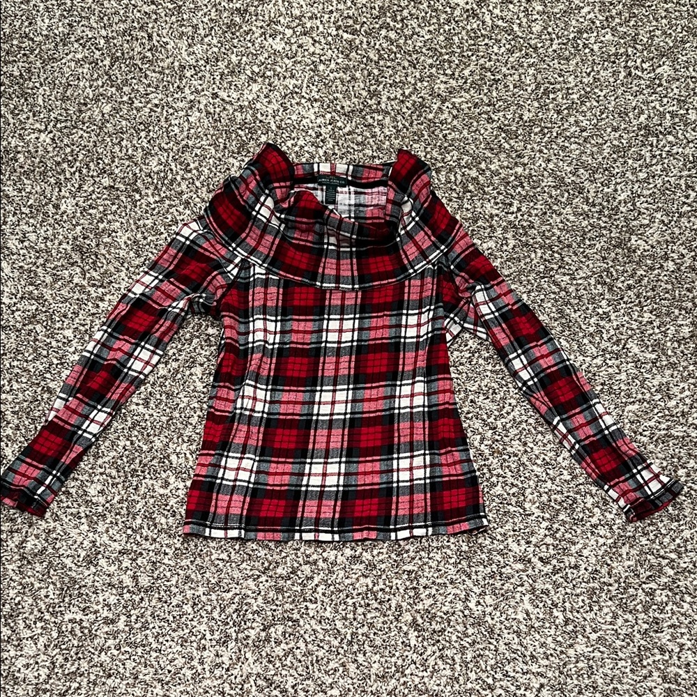 LRL LAUREN JEANS CO Large Ralph Lauren Black Green White Red Plaid Shirt Flannel